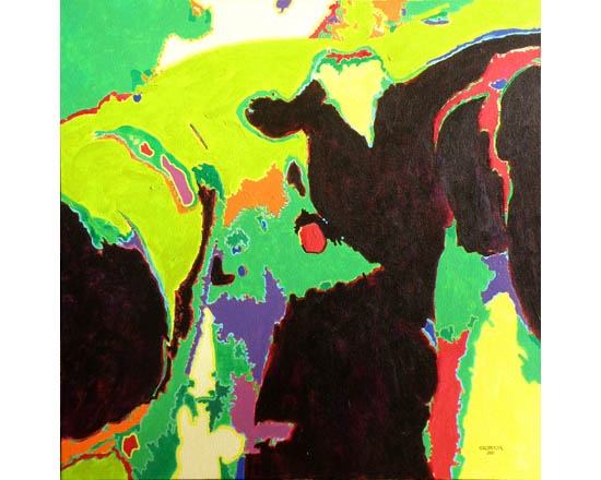 “Holsteins IX”    30” x  30”     acrylic      ©2011